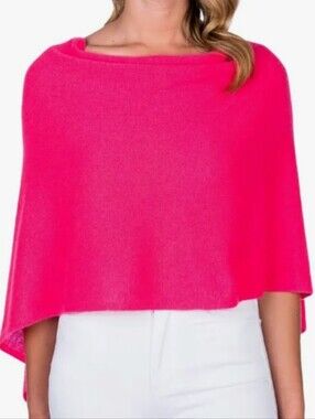 CLAUDIA NICHOLE pink cashmere poncho